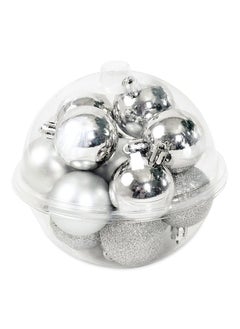 Buy 14-Piece Xmas Ball, Silver - 4 cm in UAE