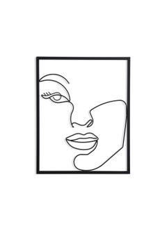 اشتري Abstract Face Metal Wall Decor 40.8x51x1.5cm- Black في الامارات