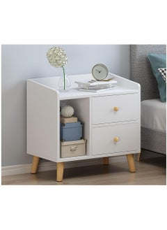 Buy Bedside Table with Storage and Drawers, Multiple Storage, Suitable for Bedroom, Study, Living Room, Sofa Bed (White) in Saudi Arabia