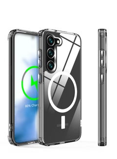 اشتري Magnetic Phone Case for Samsung Galaxy S23 6.1" Shockproof Clear Cell Phone Case Works with Wireless Charging Magsafe في الامارات
