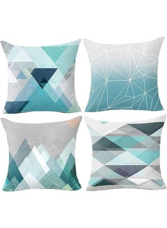 Buy Pillows Set, Modern Geometry Set of 2 Decorative Soft Plush Throw Pillow Covers Pillowcases Home Sweet Pillow Covers Outdoor Cushion Covers for Couch Sofa Cushion Cover, 18x18 Inches (blue) in UAE