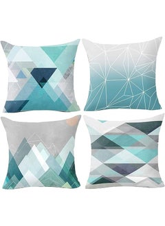 Buy Pillows Set, Modern Geometry Set of 2 Decorative Soft Plush Throw Pillow Covers Pillowcases Home Sweet Pillow Covers Outdoor Cushion Covers for Couch Sofa Cushion Cover, 18x18 Inches (blue) in UAE