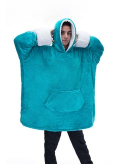Buy Mintra Oversized Microfiber  Small Size  Wearable Blanket With Sherpa Light Green in Egypt
