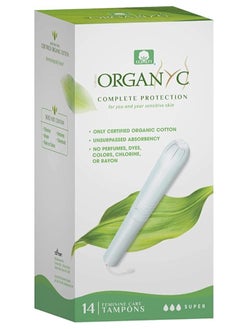 Buy Organic Cotton Menstrual Tampons Super 14 Count in UAE