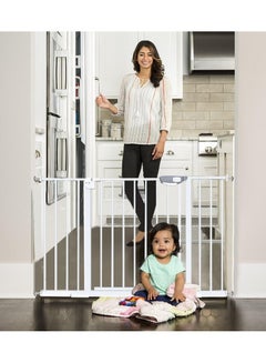 Buy Auto Close Safety Baby Gate,Adjustable Width Stairway Guard Rail Child Safety Gate,Expandable Baby Pet Safety Gate,The Maximum Suitable Width is 114 cm,Including 30 cm Extension Rack (Size:105-114cm) in Saudi Arabia