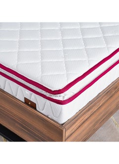 اشتري Cozy Pillow Top Foam Single Mattress Medium Firm Feel Ortho Medical White/Red 200x120x23cm في الامارات