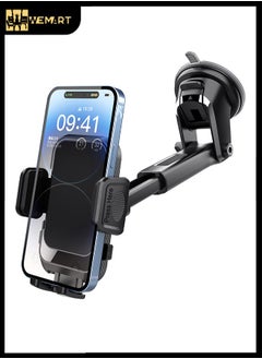 اشتري Car Phone Holder for Dashboard/Windshield/AirVent Car Mount Ultra Stable Car Mobile Holder with Strong Suction Cup Car Stand Fit for iPhone 15 Pro Max Galaxy S24 S23 في السعودية