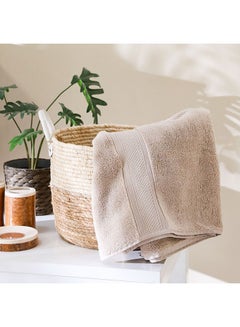 اشتري Danube Home Rocco Zero Twist Bath Towel 100% Cotton Quick Dry Plush Bath Sheet Ultra Soft Highly Absorbent Daily Usage Towels For Bathroom Gym L 140 x W 70 Cm-Doeskin في الامارات