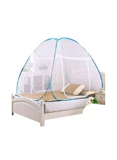 Buy COOLBABY Classic 180 X 200 Cm Foldable Mosquito Net For Double Bed, Polyester,White and Blue in UAE