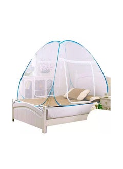 Buy COOLBABY Classic 180 X 200 Cm Foldable Mosquito Net For Double Bed, Polyester,White and Blue in UAE