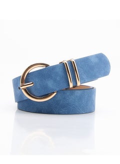 اشتري Fashion Boutique Women's Needle Button Casual Versatile Jeans Belt 105cm Blue في الامارات