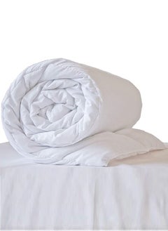 Buy Single Size Plain Duvet  Cotton White 160 x 220cm in UAE