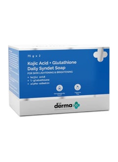 Buy The Derma Co Kojic Acid + Glutathione Daily Syndet Brightening Soap With Kojic Acid, L-Glutathione & Alpha-Arbutin - 75 G X 2 in UAE