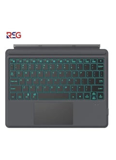 اشتري RSG-Type Cover for Microsoft Surface Go 3 2021/Surface Go 2 2020/Surface Go 2018 7-Color Backlit Ultra-Slim Wireless Bluetooth Keyboard with Trackpad Rechargeable Battery and Charging Cable Gray في الامارات