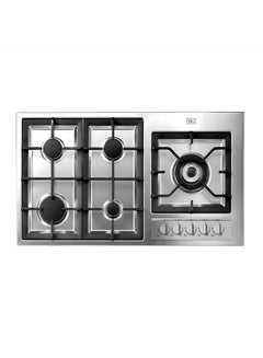 Buy BOJ GH4191X 5 Burner Built In Stainless Steel Gas Hob With Auto Ignition Safety Device 4 Gas Burners 1 Triple Flame Wok  Burner Cost Iron Pan Support Made in Italy in UAE