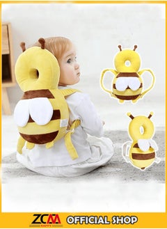 Buy Baby Headrest Wearable Cap Cute Bee 3D Velvet Design with Horizontal Belt - Anti Fall Head Protection Pad for Walking Babies - Large Size (34cm) in UAE