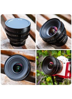 اشتري 7 Artisans 12mm T2.9 Large Aperture APS-C Ultra Wide Angle Cine Lens, Manual Fixed Focus Low Distortion Cinema Lens Compatible for Sony E-Mount A7 Series FX3 A7S3 A7M3 A7R3 A7M4, Black في الامارات