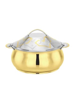 Buy Stainless Steel With Gold Plated Casserole Dish Size 3.5 Liters in Saudi Arabia