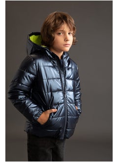 Buy Boy Regular Fit Hooded Long Sleeve Coat in Egypt