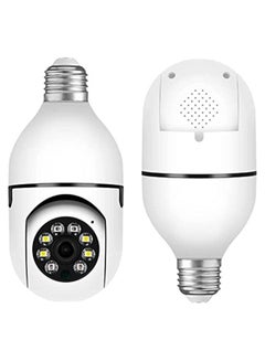 Buy Light Bulb Camera WiFi Outdoor, 1080P Smart Light Bulb Camera Security Camera, Wireless Bulb Camera 360 Degree WiFi Outdoor Indoor Panoramic Camera (1PC-White) in UAE