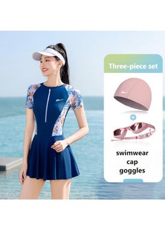 Buy Women's Summer Swimwear With Swimming Goggles and A Swimming Cap in UAE