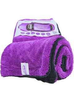 اشتري Motrk Microfiber Towels, Car Home Kitchen Glass Window Drying Cleaning Cloth, Kitchen Dish Towel, Car Wash Cleaning Rag (Purple Grey, 60 * 40) في السعودية