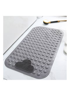 Buy Non Slip Shower Bath Mats for Tub 31.4×19.6 Inch Safety shower mat Bath tub Mat Bathroom Mats for Tub with Suction Cups and Drain Holes Soft on Feet Massage Durable Easy Clean Grey in UAE