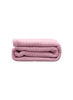 اشتري Premium Organic Cotton Hypoallergenic Soft Warm and Cozy Breathable Thermal Blanket 180 X 240 for All Seasons Pink في الامارات