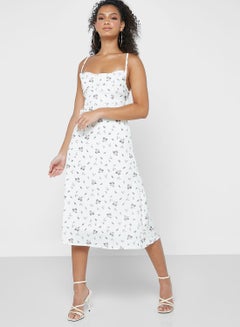Buy Printed Dress With Back Detailing in UAE
