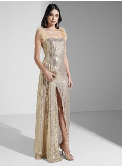 Buy Off Shoulder Shimmer Dress in Saudi Arabia