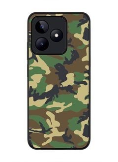 Buy Rugged Black edge case for Realme C53, Slim fit Soft Case Flexible Rubber Edges Anti Drop TPU Gel Thin Cover- Jungle Camo in UAE