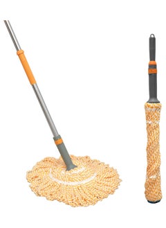 Buy Eco Smart Microfiber Self-Wringing Twist Floor String Mop with Extendable Handle for Kitchen, Restaurant, Bathroom, Garages, Warehouses & Office in UAE