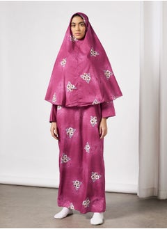 Buy Praying Dress With Floral Prints And Veil in Saudi Arabia