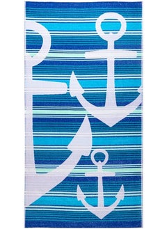 Buy Signoola Beach Towel 90 x 170 cm Blue Anchor , 100% cotton. in Egypt