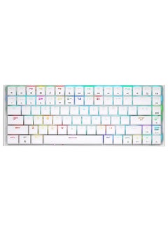 اشتري MK27 84 Keys Three-mode Mechanical Keyboard RGB Keyboard Support 2.4G/BT/USB Wired Connection Blue Switches White في الامارات