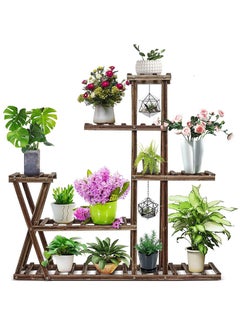 Buy Plant Flower Display Stand,Wooden Plant Shelf for Multiple Plants Holder Wood Flower Shelves,Garden Rack Shelving for Living Room Patio Balcony and Bedroom Window in Saudi Arabia