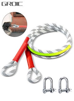 Buy 10FT Kinetic Recovery Tow Rope, Tow Strap with 2 Pack U-Ring Bow Shackle, 5Tons (11,023 lbs) Heavy Duty Double Braided Kinetic Energy Rope, Metal Loops and Reflective Protective in UAE