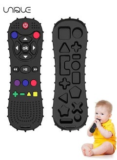 اشتري 1Pcs Silicone Baby Remote Teether -Baby Teether Toy Chew Toy for Babies 1-24 Months TV Remote Control Shape Teething Relief Baby Toys for Infants（Black） في الامارات