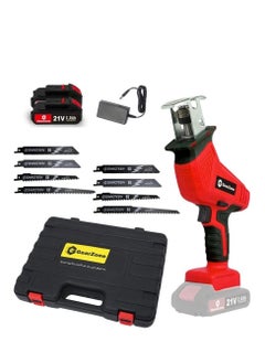 Buy 21V Wireless Reciprocating Saw, with 8 Saw Blades and 2 Batteries, 0-3000 Variable Speed SPM, for Cutting Wood/Metal/Bone/Plastic Pipe in UAE