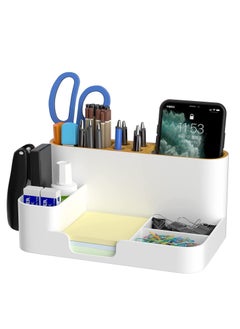 Buy Modern Desk Organizer, Desktop Organizer with Pencil Holders, Office Stationery Supplies Organizers,Paperclip Storage and Office Accessories Caddy Desktop, Marker Organizer white. in UAE