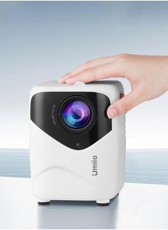 Buy Q1 Portable Video Projector – 1080P Android Projector with WiFi, Bluetooth, and Tripod (White) in UAE