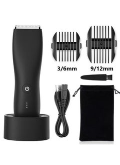 Buy Mens Electric Groin Hair Trimmer Wireless Waterproof with Electric Dock Charger for Mens Underarm Leg Head Hand Body Shaver in UAE