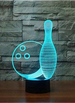 اشتري Multicolor Night Light Creative Bowling 3D Symphony Light LED Multicolor Night Light USB Touch Remote Control Atmosphere Light Novel Lighting Gifts for Children في الامارات