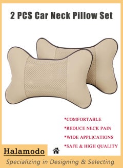 Buy 2 PCS Car Neck Pillow Set, Neck Pillows, Car Seat Accessory,  Breathable Auto Head Neck Rest Cushion, Relax Neck Support Headrest, Comfortable Soft Pillows for Travel Car Seat and home in Saudi Arabia