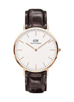 Buy Daniel Wellington Classic York Mens Watch with Dark Brown Italian Leather strap - 40mm in Saudi Arabia