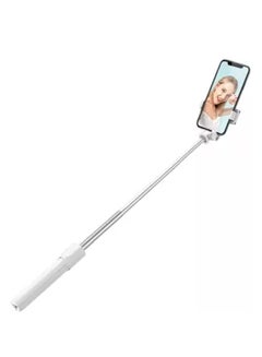 Buy R1 Selfie Stick with Detachable Wireless Remote 3 in 1 Function Sturdy Tripod Stand and Mobile Stand Bluetooth Selfie Stick Compatible with All Smart Phones Bluetooth Selfie Stick White in UAE