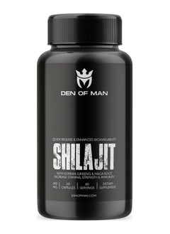 Buy Den of Man Shilajit Capsules 600mg Pure Himalayan Shilajit Extract with Fulvic Acid Korean Ginseng and Maca Root Extract Natural Energy Booster 60 Count in UAE