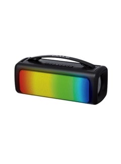 Buy Wireless Bluetooth Speaker RGB Lighting Long Range Rechargeable Sound & Bass Carry Strap Lightweight for Home Outdoor Stereo Black in UAE