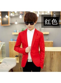 اشتري Mens Formal Suit Jacket Business Wedding Groomsmen Attire Red X07 في الامارات