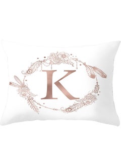 Buy K Letters Printed Throw Pillow Cover White 30 X 50cm in UAE